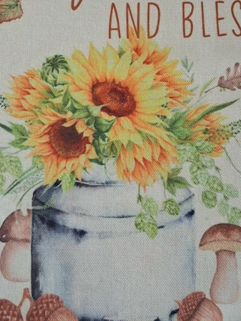 Set of 4 Fall Pumpkin & Sunflower Pillow Covers 18x18 Inch Canvas Autumn Decor